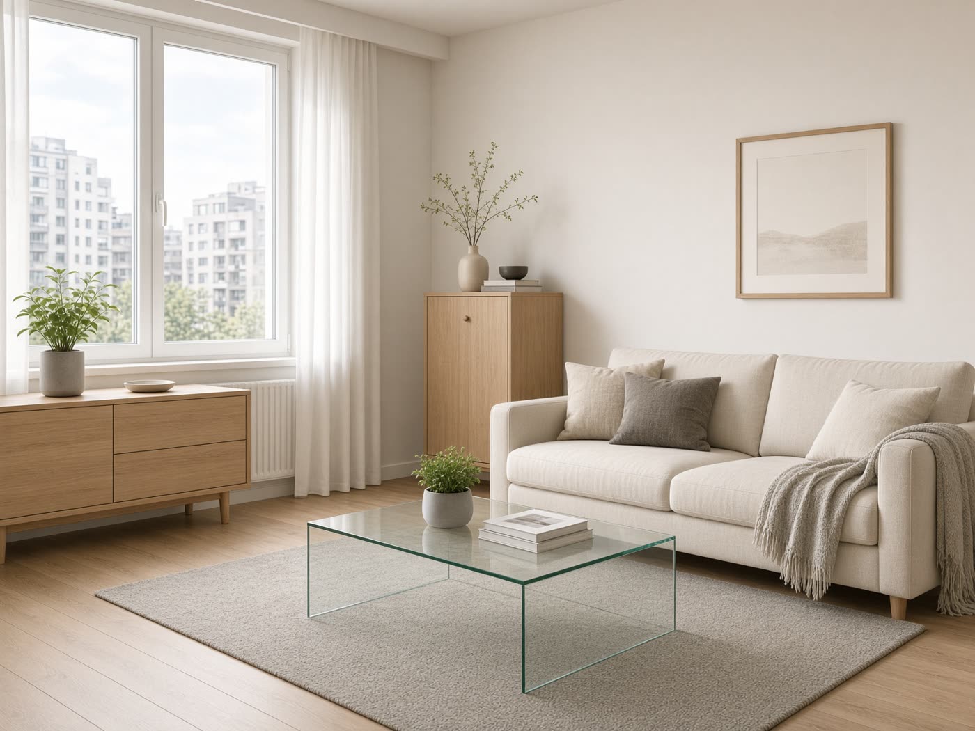 Illustrative apartment living area