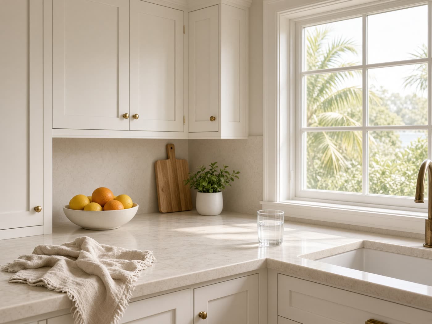 Illustrative sunlit kitchen interior